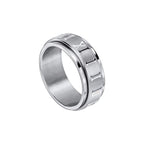 Fred Bennett Roman Numerals Stainless Steel Spinner Ring