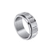 Fred Bennett Roman Numerals Stainless Steel Spinner Ring