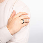 Fred Bennett Blue Inlay Tungsten Ring