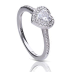 Diamonfire Pave Set Zirconia Heart Ring