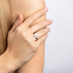 Diamonfire Shell Pearl and Zirconia Halo Ring
