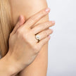 Diamonfire Shell Pearl and Zirconia Halo Ring