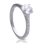 Diamonfire Oval Cut Solitaire Ring with Pave Shoulders