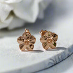 Puces d'oreilles en argent vermeil or rose Myosotis