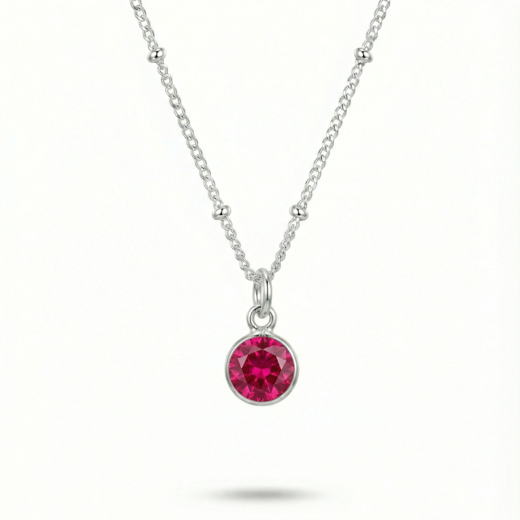 Ruby Birthstone Necklace