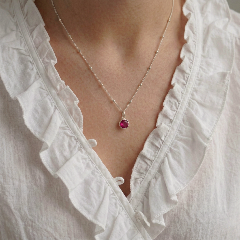 Ruby Birthstone Necklace