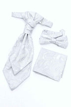 Silver Paisley Waistcoat & Cravat Set