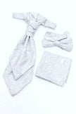 Silver Paisley Waistcoat & Cravat Set
