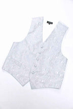 Silver Paisley Waistcoat & Cravat Set