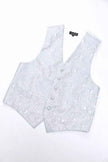 Silver Paisley Waistcoat & Cravat Set