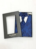 Navy Paisley Waistcoat & Cravat Set