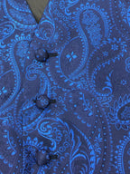 Navy Paisley Waistcoat & Cravat Set