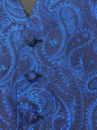 Navy Paisley Waistcoat & Cravat Set