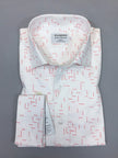 Red Dotted Print Slim Fit Shirt