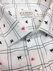 White Check Print Slim Fit Shirt