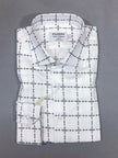White Check Arrow Print Slim Fit Shirt
