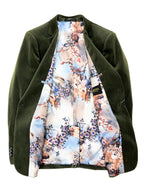 Green Velvet Slim Fit Blazer