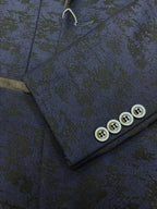 Navy Jacquard Brocade Dinner Jacket