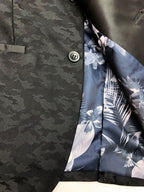 Black Jacquard Brocade Dinner Jacket