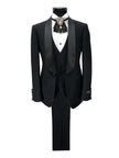Black 3-piece Tuxedo With Satin Shawl Lapel