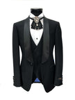 Black 3-piece Tuxedo With Satin Shawl Lapel