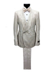 Chevron Champagne Shawl Lapel Suit