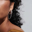 Dual Tone Chain Hoop Earrings