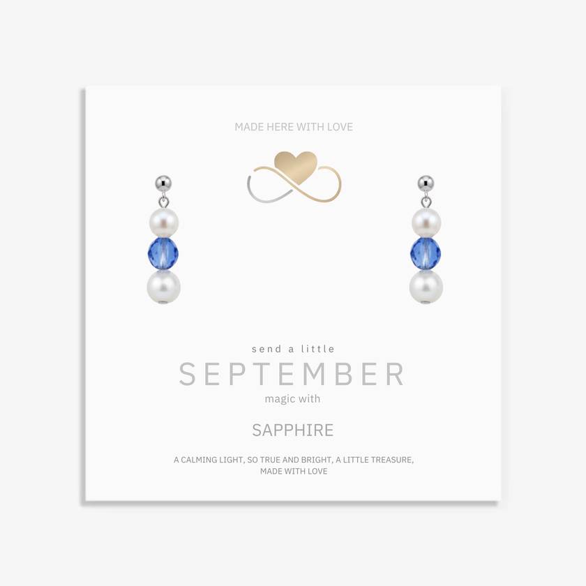 Sapphire & Pearl September Birthstone Earrings