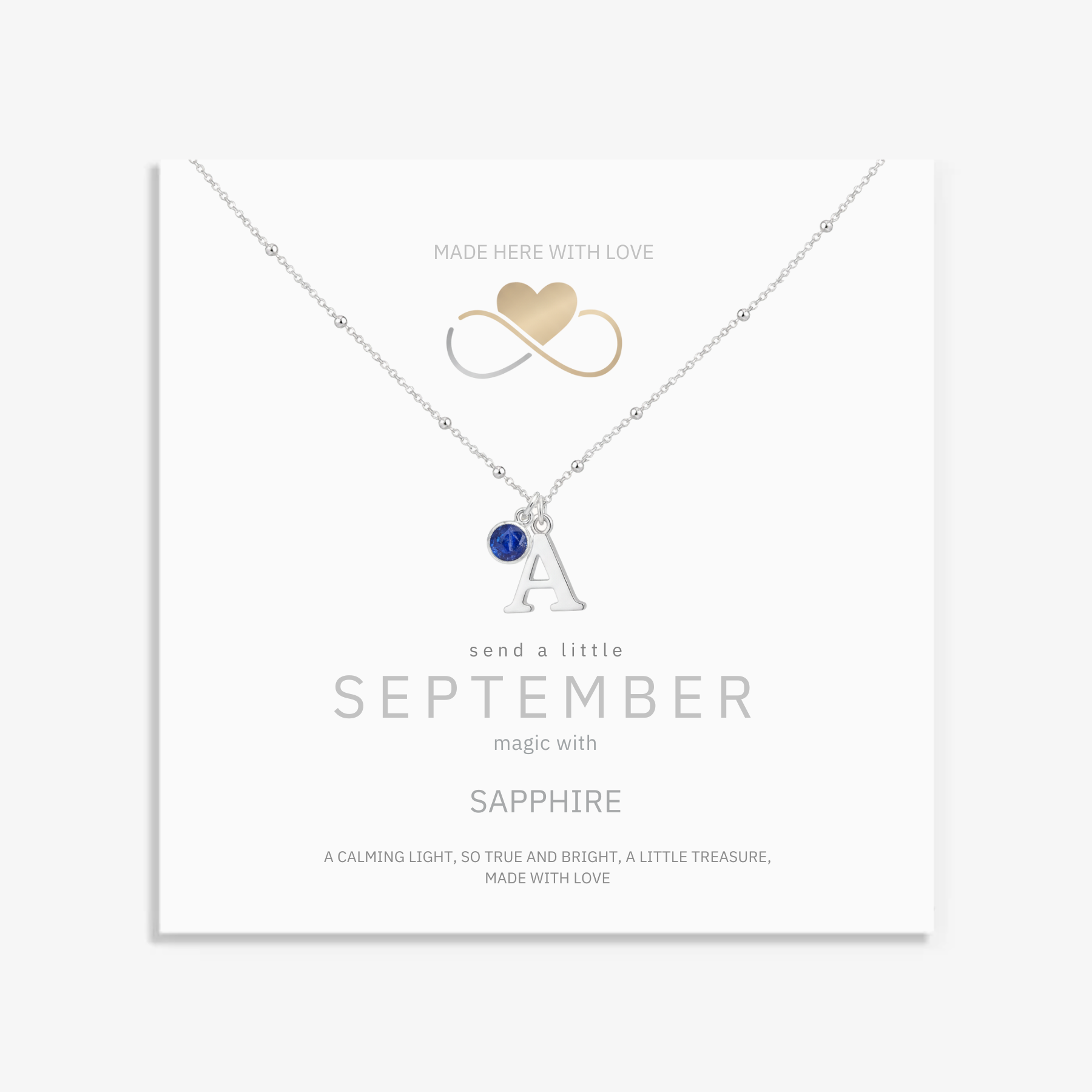 Initial Letter & Birthstone Charm Necklace