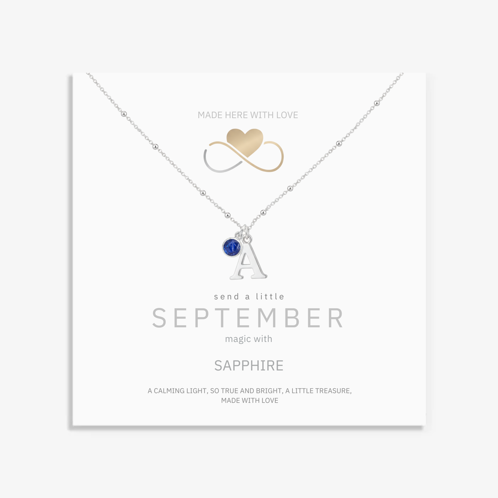 Initial & September Birthstone Necklace | Personalised Sapphire Gift