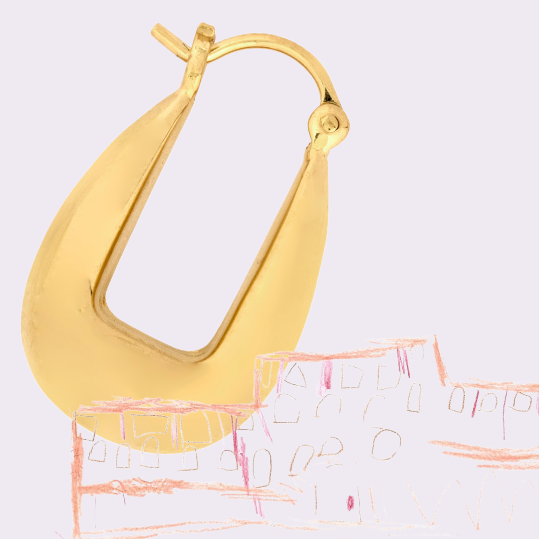 Silver Drop Saddle Hoop Earrings
