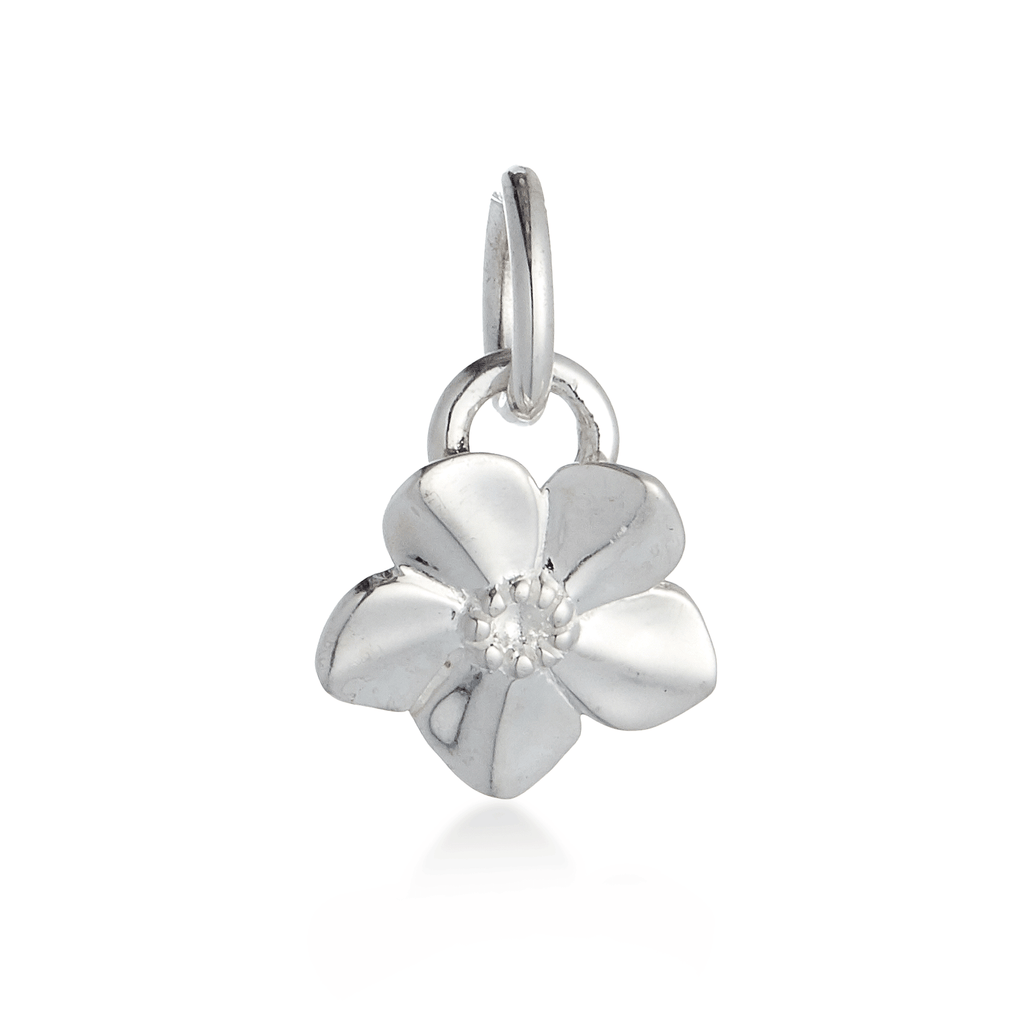 Charm de plata personalizado con flor Nomeolvides