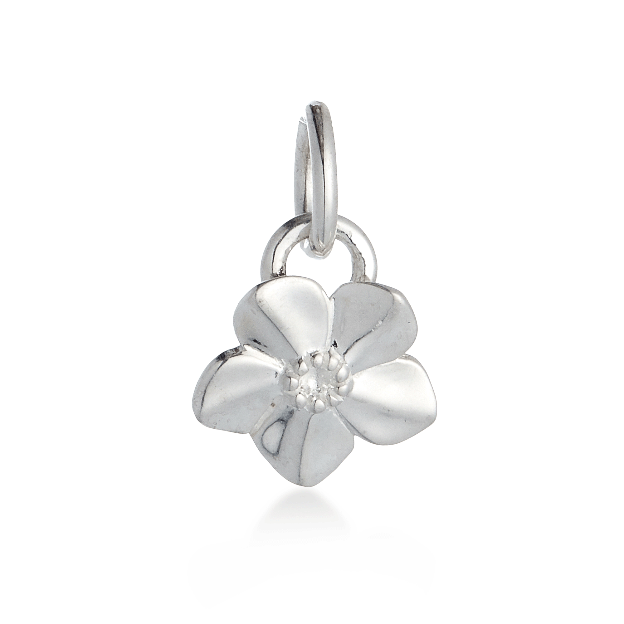 Charm de plata personalizado con flor Nomeolvides
