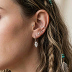 Silver Lyra Hoop Earrings