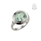 Silver Sea Green Quartz Gemstone Ring - Margo
