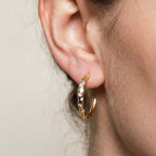 Gemas de topacio blanco plateado - Aros Seren