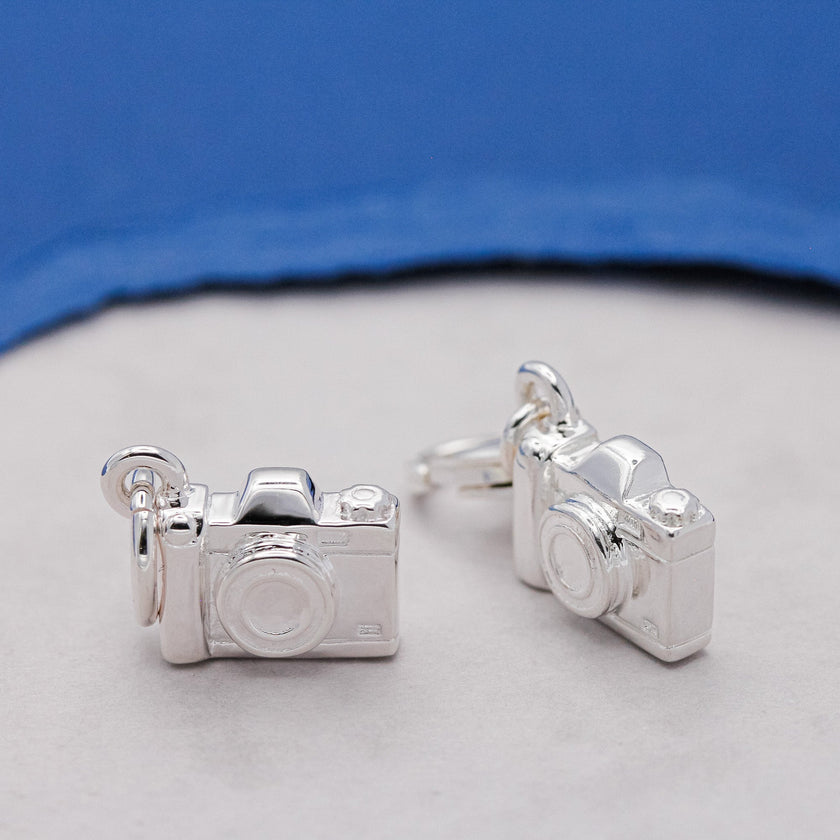 Vintage Camera Personalised Silver Charm