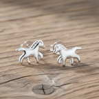 Sterling Silver Horse Stud Earrings