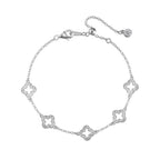 Silver clover cut out bracelet