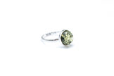 ESSENTIALS Green Amber Solitaire Ring