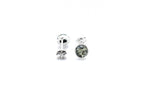 ESSENTIALS Mini Green Amber Stud Earrings