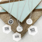 Travel Safe Compass St Christopher Small Silver Necklace