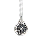 Travel Safe Compass St Christopher Small Silver Necklace