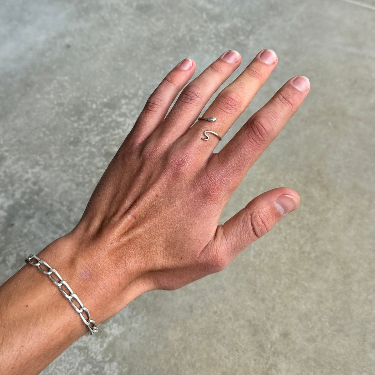 Minimalist Snake Silver Ring