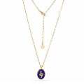 Medusa Gemstone and Snake Motif Pendant: Lapis