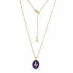 Medusa Gemstone and Snake Motif Pendant: Lapis