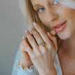 Gold or Silver Green Quartz Ring - Luna
