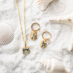 Large Gold Green Quartz Necklace - Giselle