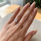 Square cut princess ring