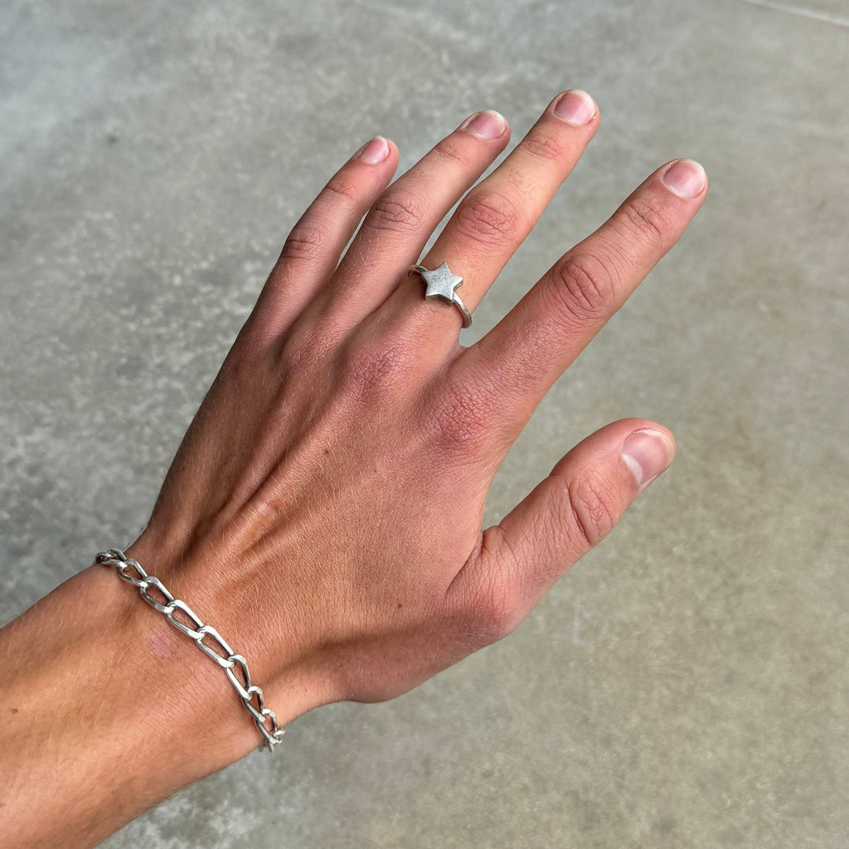 Simple Star Silver Ring
